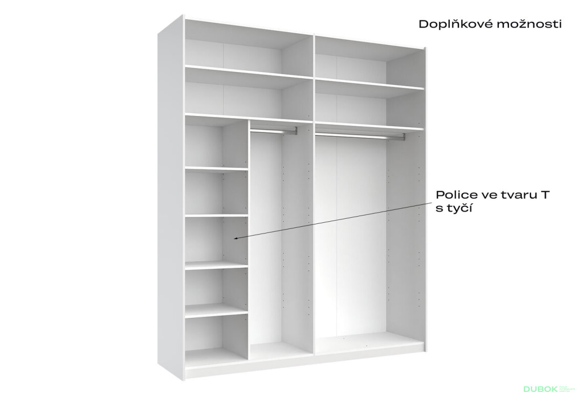 Fotografia 11 - Skriňa s posuvnými dverami Lili 2,0x2,4m (Dvere Lesklý Kašmír), séria N Lily