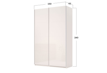Fotografia Skriňa s posuvnými dverami Lili 1,5x2,4m (Dvere Lesklý Kašmír), séria N
