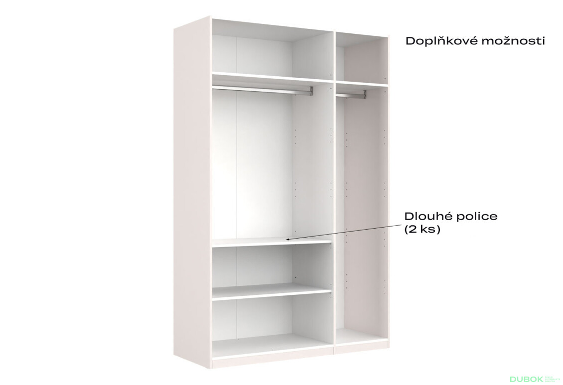 Skriňa s posuvnými dverami Lili 1,5x2,4m (Dvere Lesklý Kašmír), séria N Lily - Fotografia 13 Fotografia 13 - Skriňa s posuvnými dverami Lili 1,5x2,4m (Dvere Lesklý Kašmír), séria N Lily