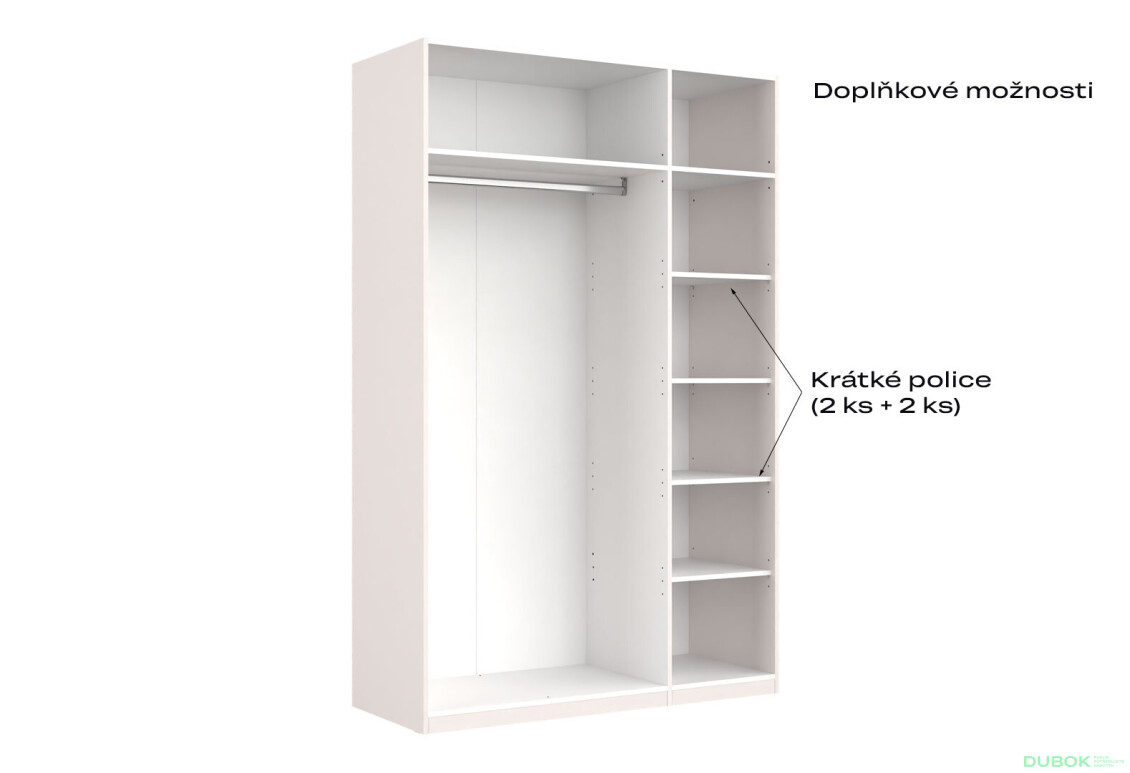 Fotografia 15 - Skriňa s posuvnými dverami Lili 1,5x2,4m (Dvere Lesklý Kašmír), séria N Lily