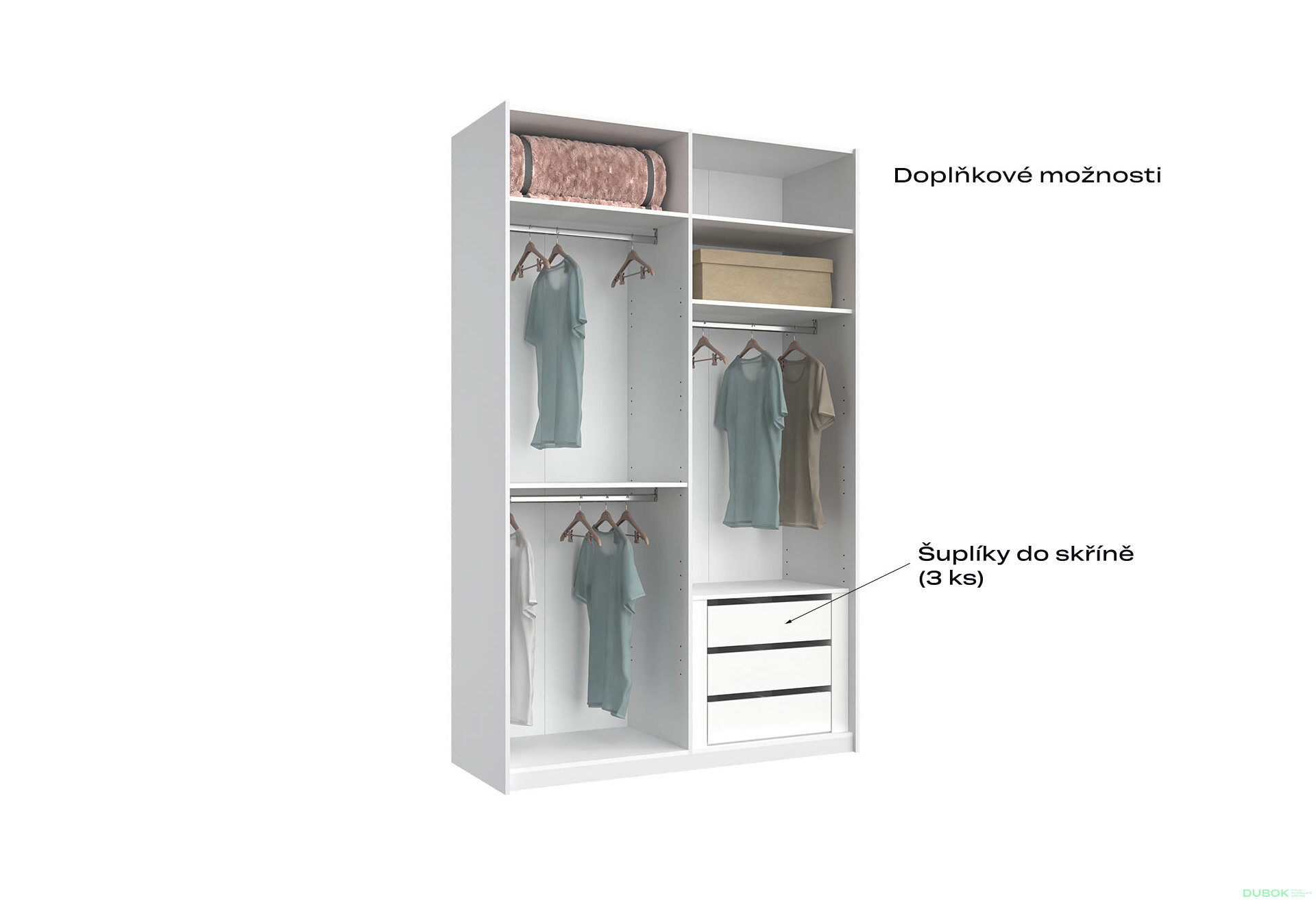 Fotografia 5 - Skriňa s posuvnými dverami Lili 1,5x2,4m (Dvere Lesklý Kašmír), séria N Lily