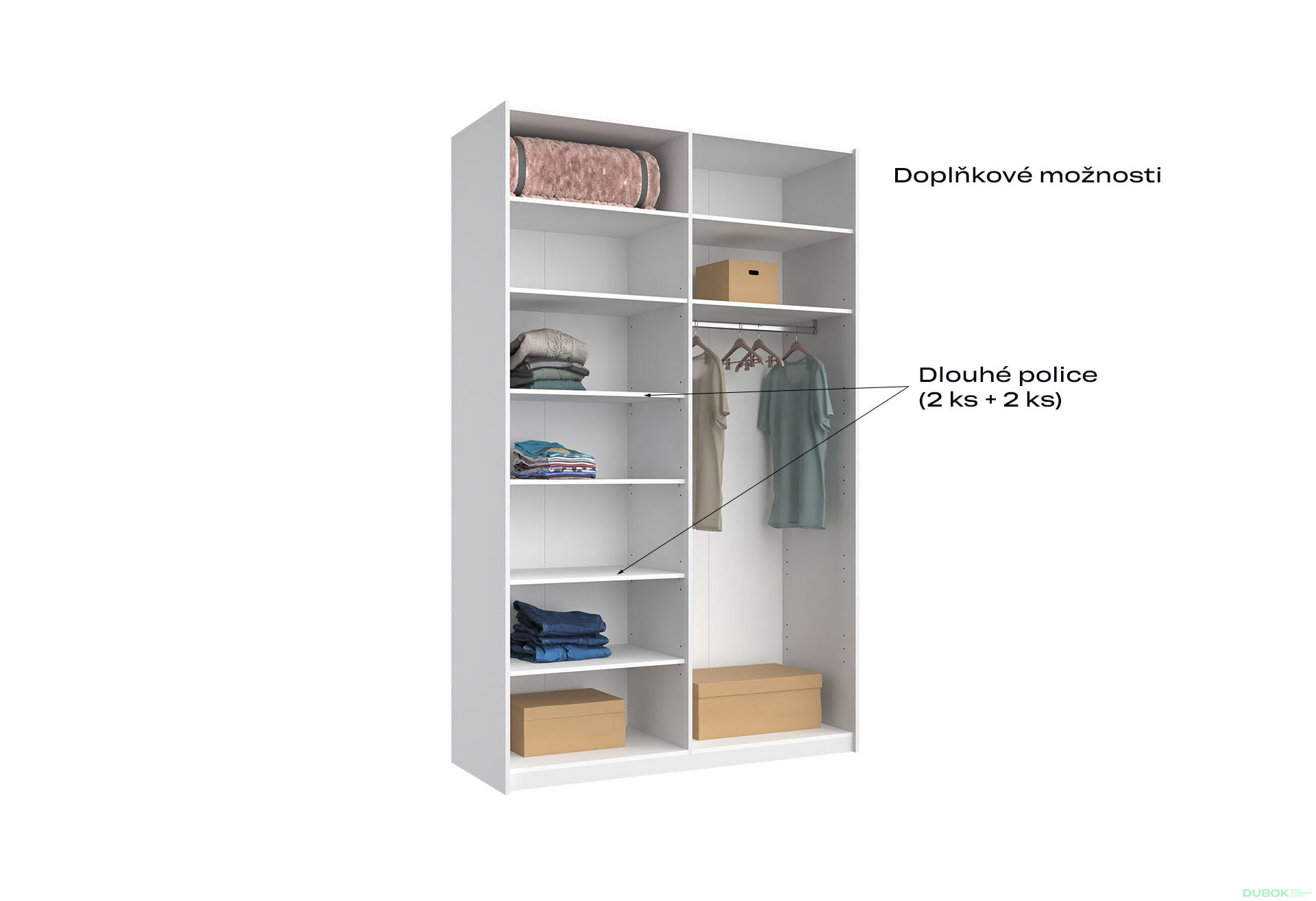 Fotografia 6 - Skriňa s posuvnými dverami Lili 1,5x2,4m (Dvere Lesklý Kašmír), séria N Lily