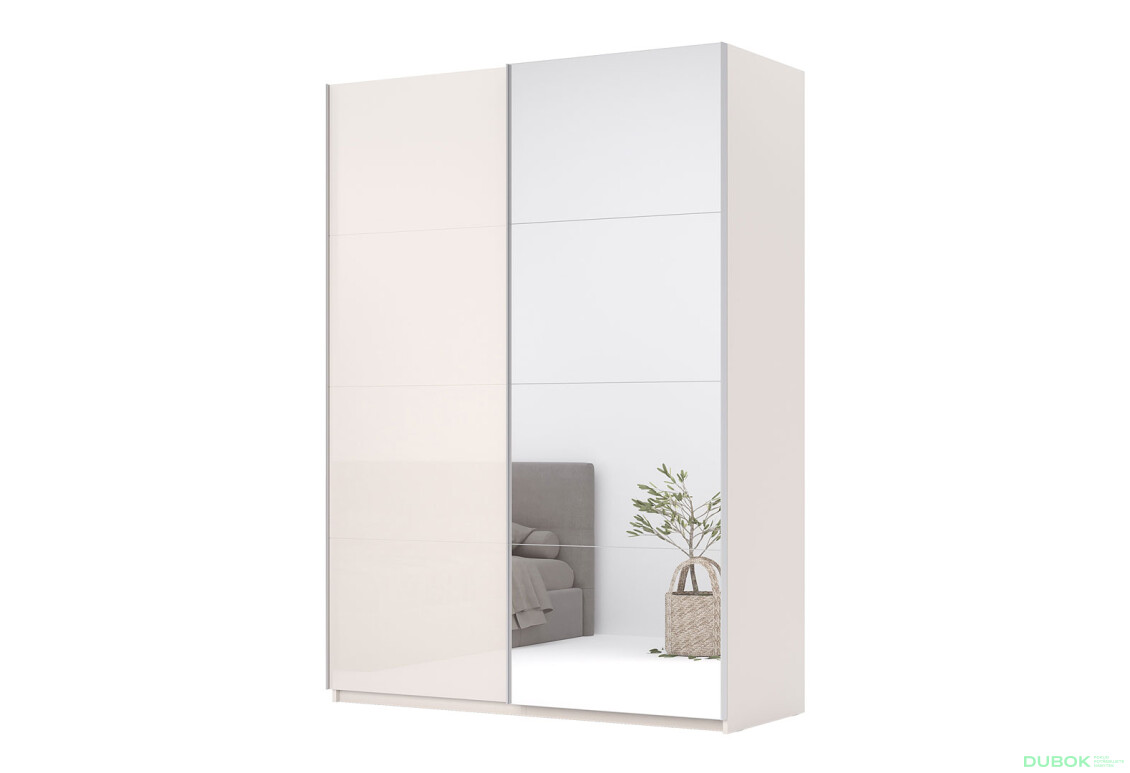 Skriňa s posuvnými dverami 2.0x2.4m (Dvere Lesklý Kašmír/Zrkadlo), séria N Lily