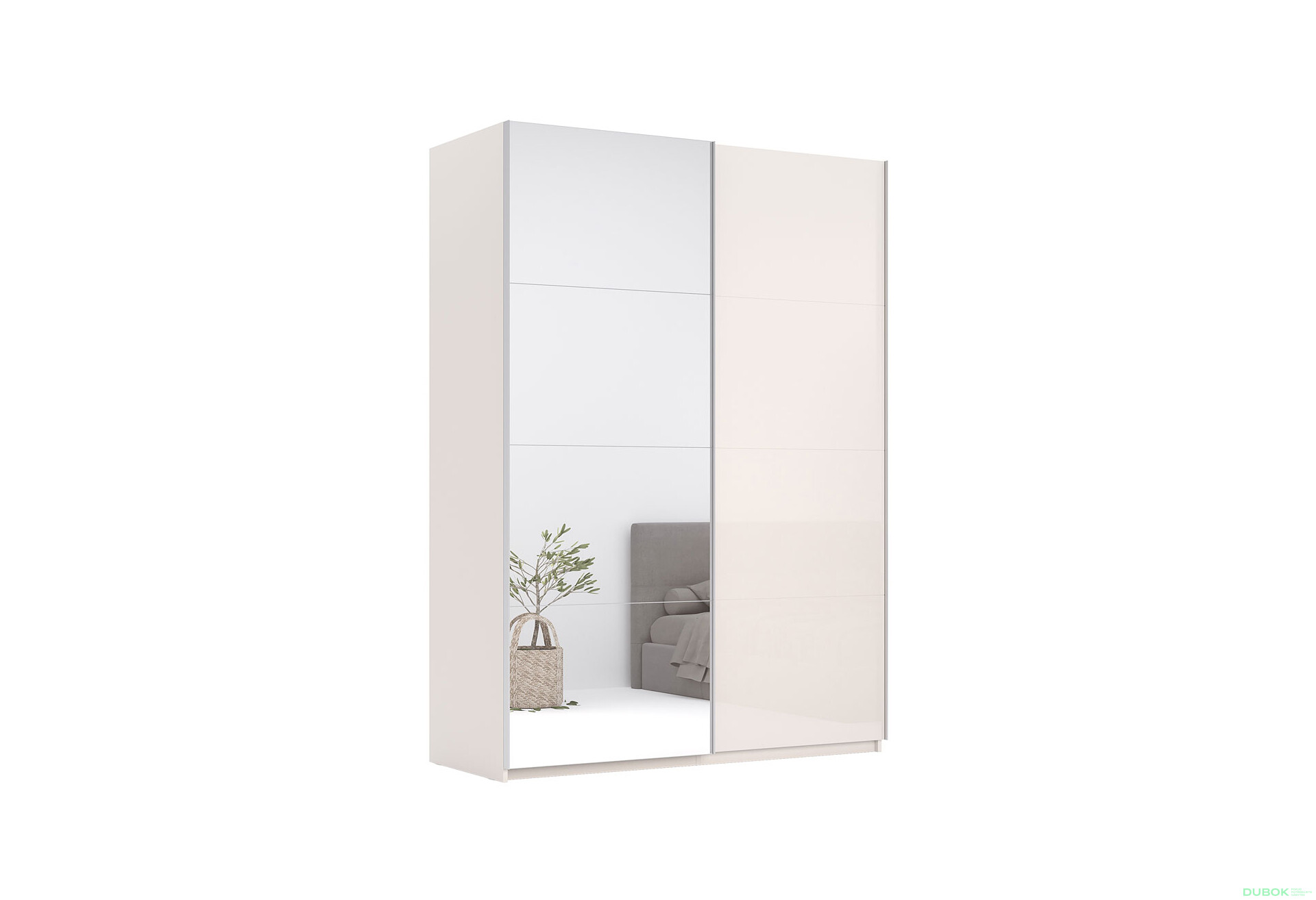 Skriňa s posuvnými dverami 2.0x2.4m (Dvere Lesklý Kašmír/Zrkadlo), séria N Lily - Fotografia 18 Fotografia 18 - Skriňa s posuvnými dverami 2.0x2.4m (Dvere Lesklý Kašmír/Zrkadlo), séria N Lily