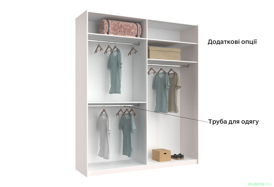 Skriňa s posuvnými dverami 2.0x2.4m (Dvere Lesklý Kašmír/Zrkadlo), séria N Lily - Fotografia 11 Fotografia 11 - Skriňa s posuvnými dverami 2.0x2.4m (Dvere Lesklý Kašmír/Zrkadlo), séria N Lily