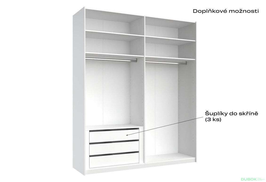 Fotografia 14 - Skriňa s posuvnými dverami 2.0x2.4m (Dvere Lesklý Kašmír/Zrkadlo), séria N Lily