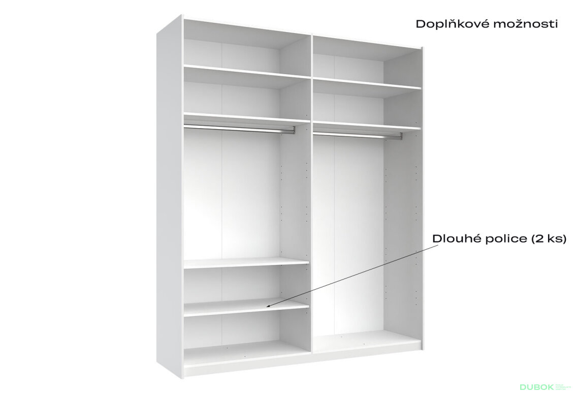 Fotografia 7 - Skriňa s posuvnými dverami 2.0x2.4m (Dvere Lesklý Kašmír/Zrkadlo), séria N Lily