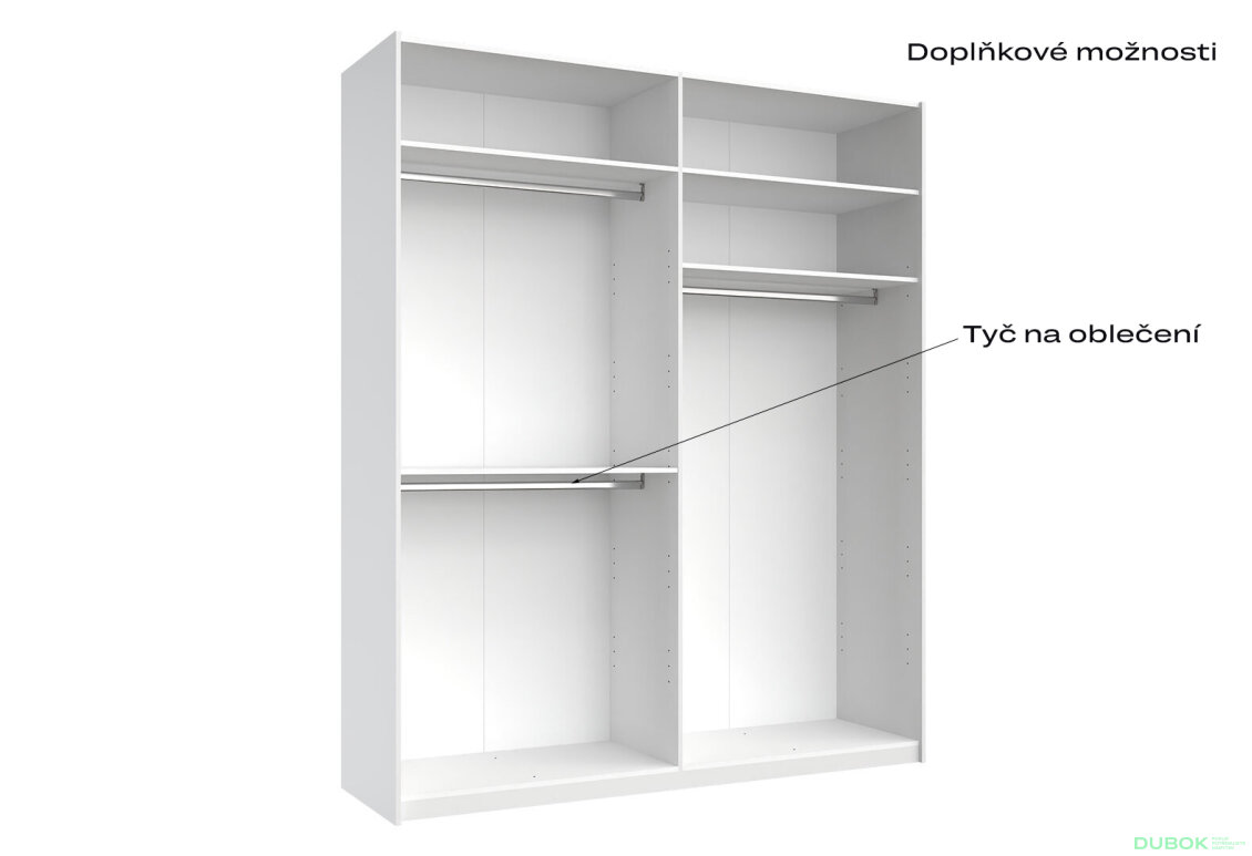 Fotografia 8 - Skriňa s posuvnými dverami 2.0x2.4m (Dvere Lesklý Kašmír/Zrkadlo), séria N Lily