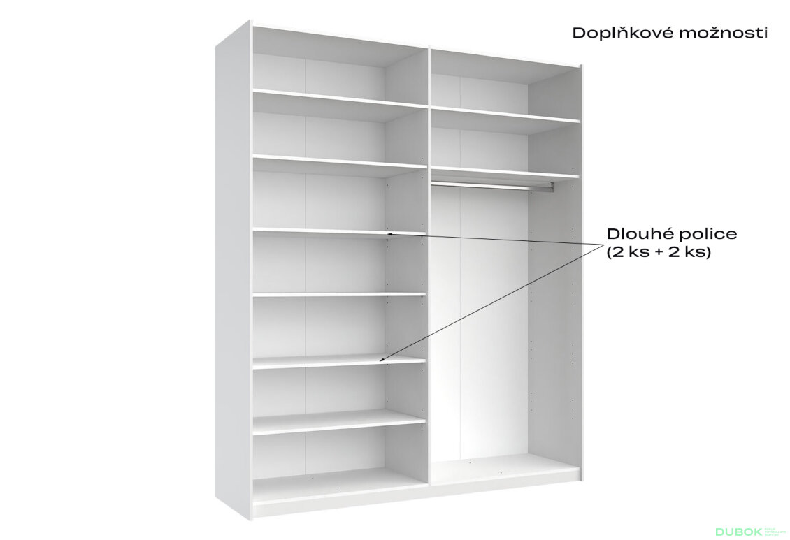 Fotografia 10 - Skriňa s posuvnými dverami 2.0x2.4m (Dvere Lesklý Kašmír/Zrkadlo), séria N Lily