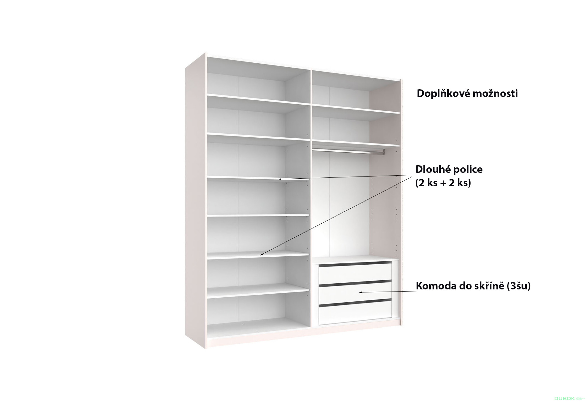 Fotografia 5 - Skriňa s posuvnými dverami 2.0x2.4m (Dvere Lesklý Kašmír/Zrkadlo), séria N Lily