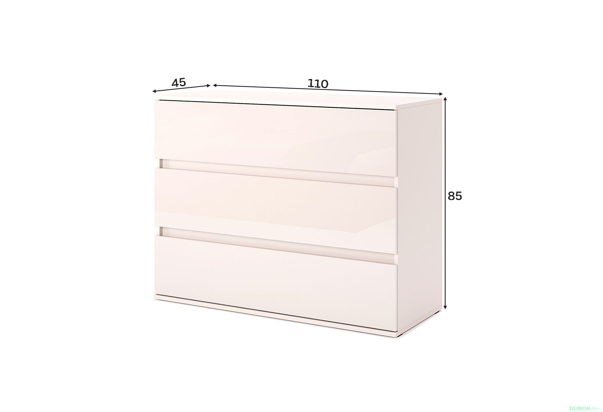 Fotografia 4 - Komoda 3šx Lesklý Kašmír Lily