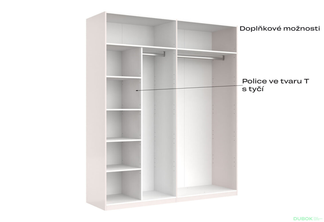 Fotografia 9 - Skriňa 4-dverová so zrkadlom Lesklý kašmír séria N Lily