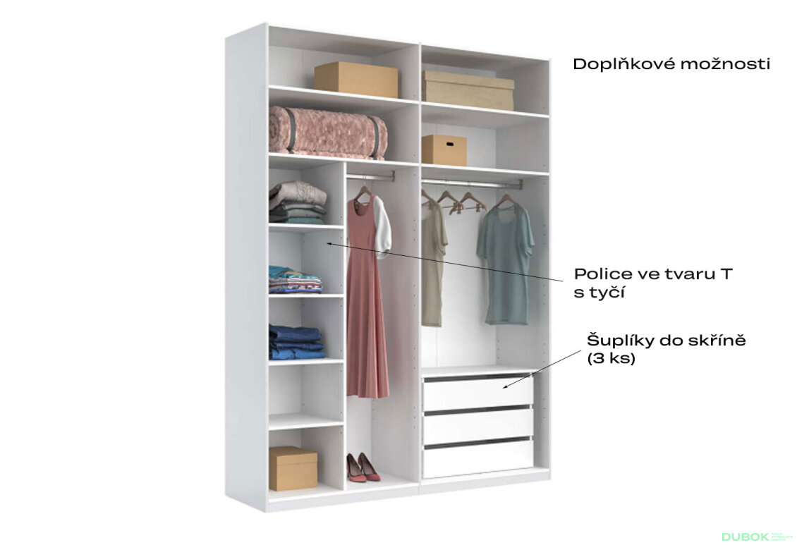 Fotografia 5 - Skriňa 4-dverová Bez zrkadiel Kašmír séria N Bruno