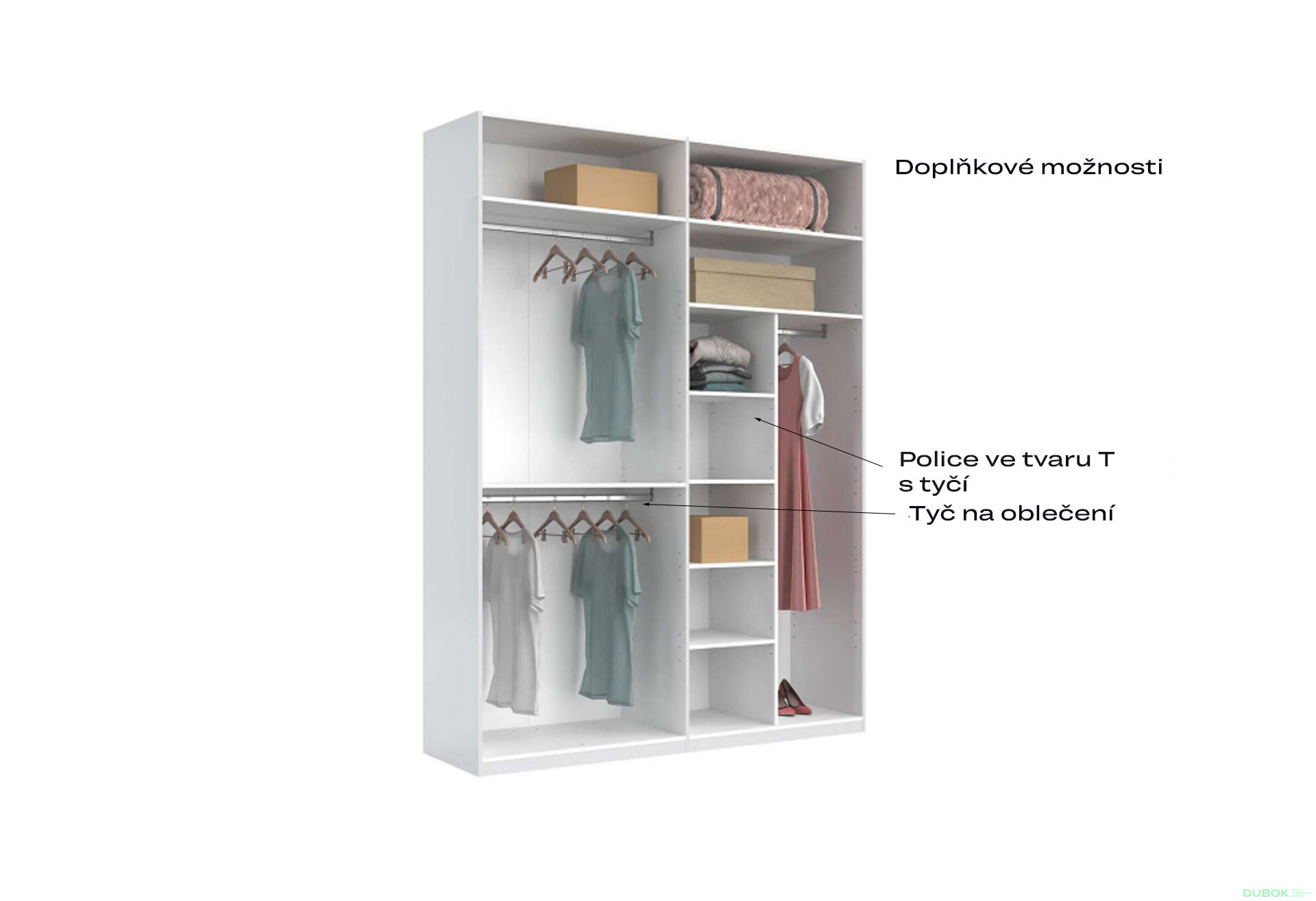 Fotografia 6 - Skriňa 4-dverová Bez zrkadiel Kašmír séria N Bruno