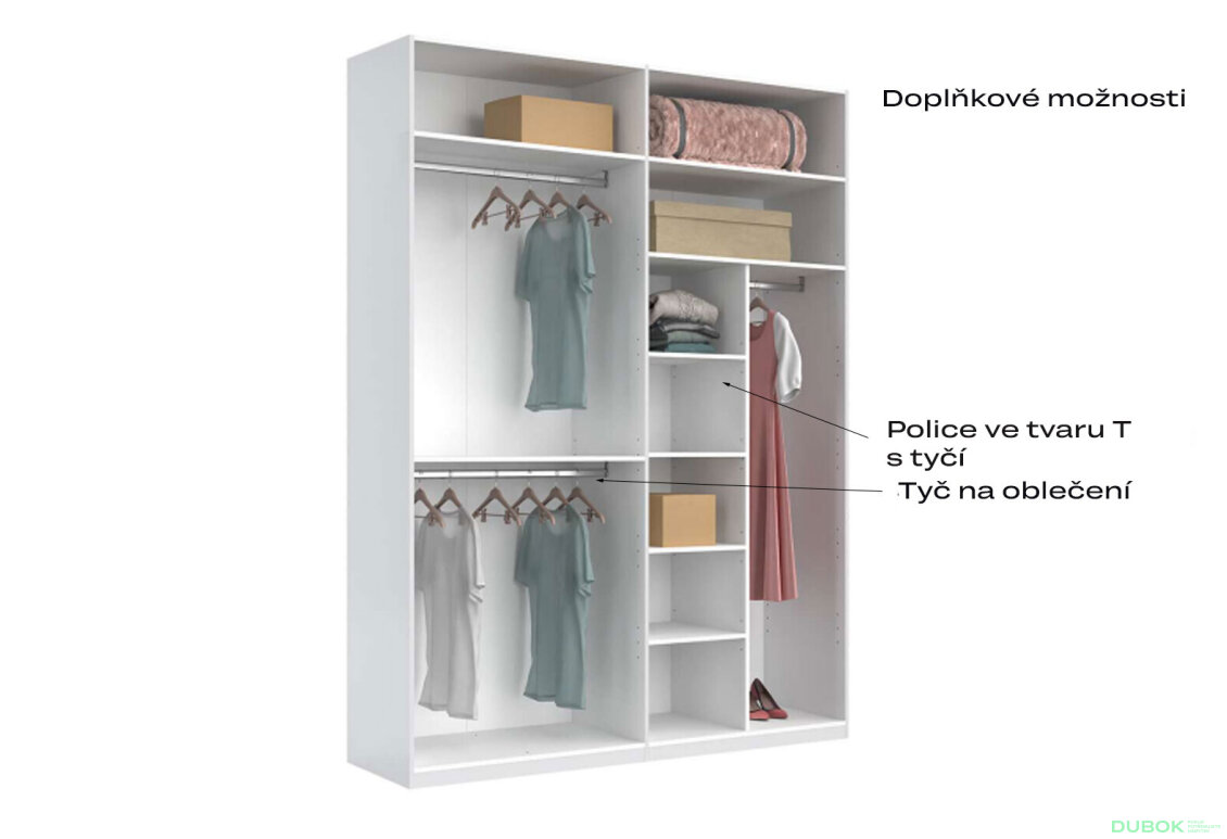 Fotografia 6 - Skriňa 4-dverová Bez zrkadiel Kašmír séria N Bruno