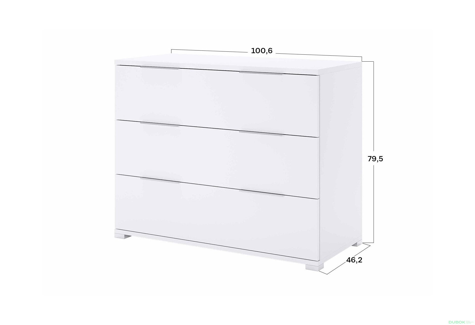 Fotografia 3 - Komoda 3šx Super Mat Biela Barton