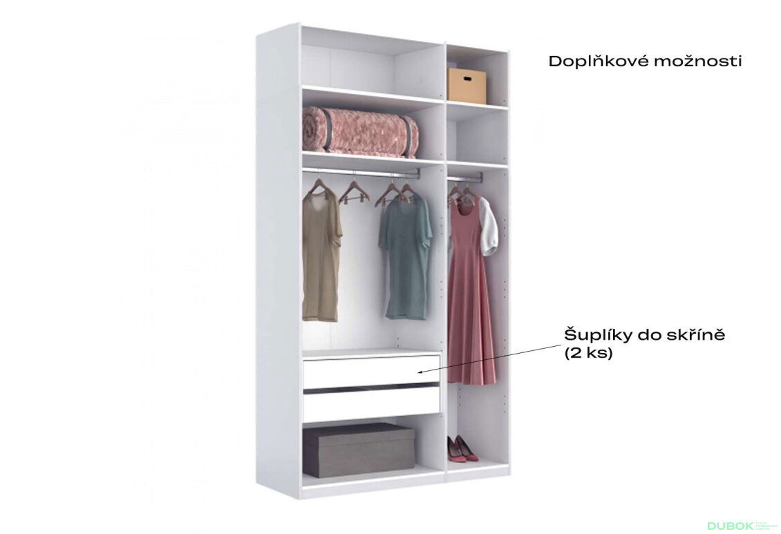 Fotografia 5 - Skriňa 3dv Bez zrkadiel Super Mat Biela séria N Barton