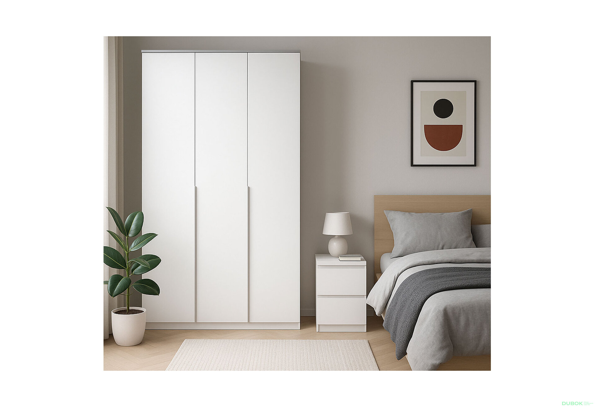 Fotografia 8 - Skriňa 3dv Bez zrkadiel Super Mat Biela séria N Barton