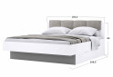 Fotografia 4 - Posteľ 1.6x2.0 Mäkké čelo s šuplíkmi bez rámu Super Mat Biela Barton
