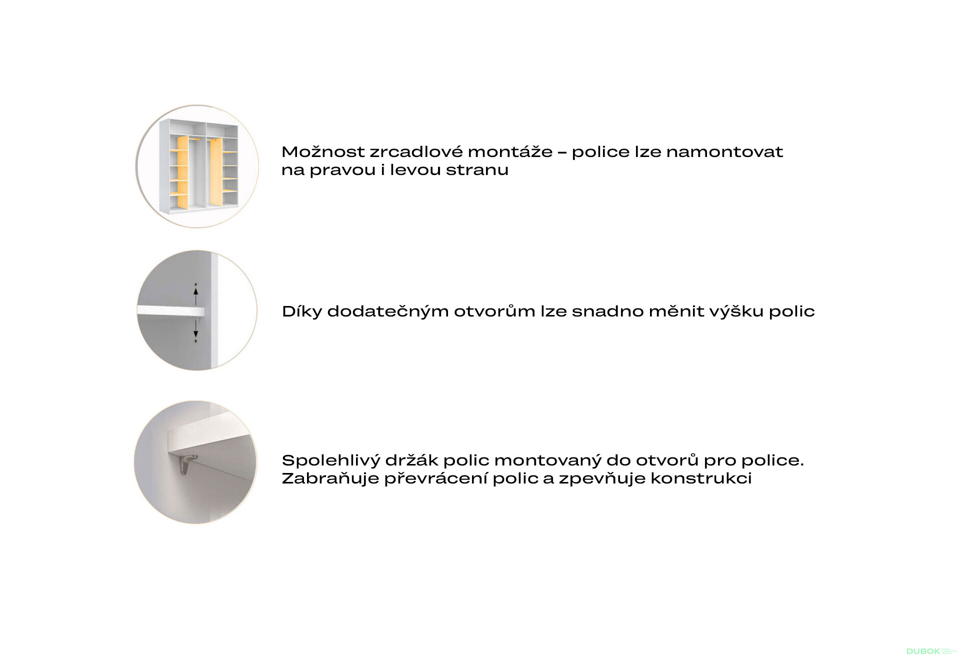 Fotografia 5 - Skriňa 4-dverová Bez zrkadiel Super Mat Biela séria N Barton
