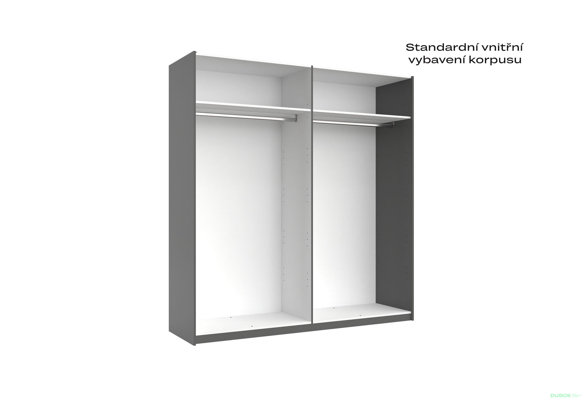 Fotografia 2 - Skriňa s posuvnými dverami 2,0x2,1m (Dvere Grafit/Zrkadlo) séria N Doni