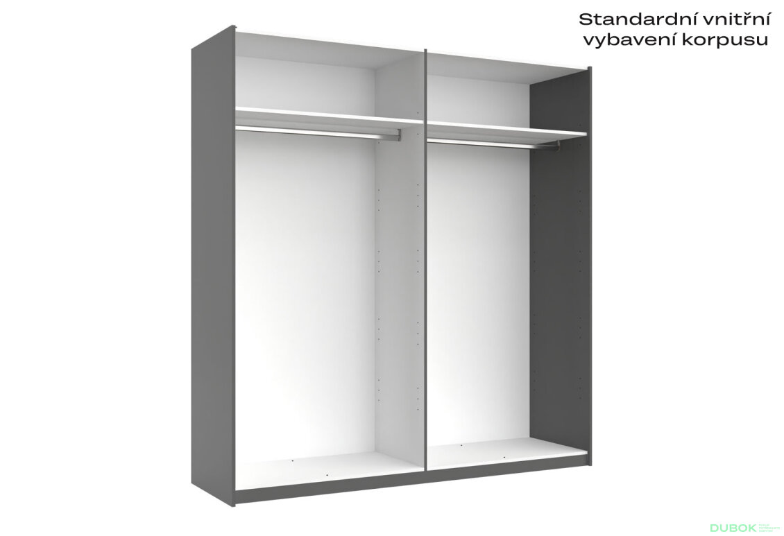 Fotografia 2 - Skriňa s posuvnými dverami 2,0x2,1m (Dvere Grafit/Zrkadlo) séria N Doni