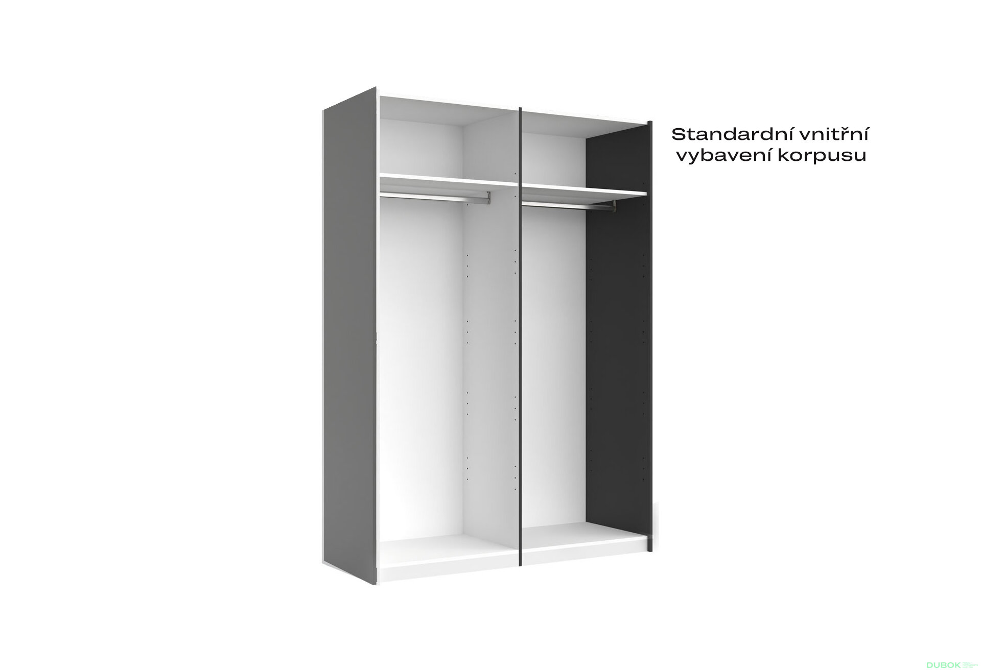 Fotografia 4 - Skriňa s posuvnými dverami 1,5x2,1m (Dvere Grafit/Zrkadlo) séria N Doni