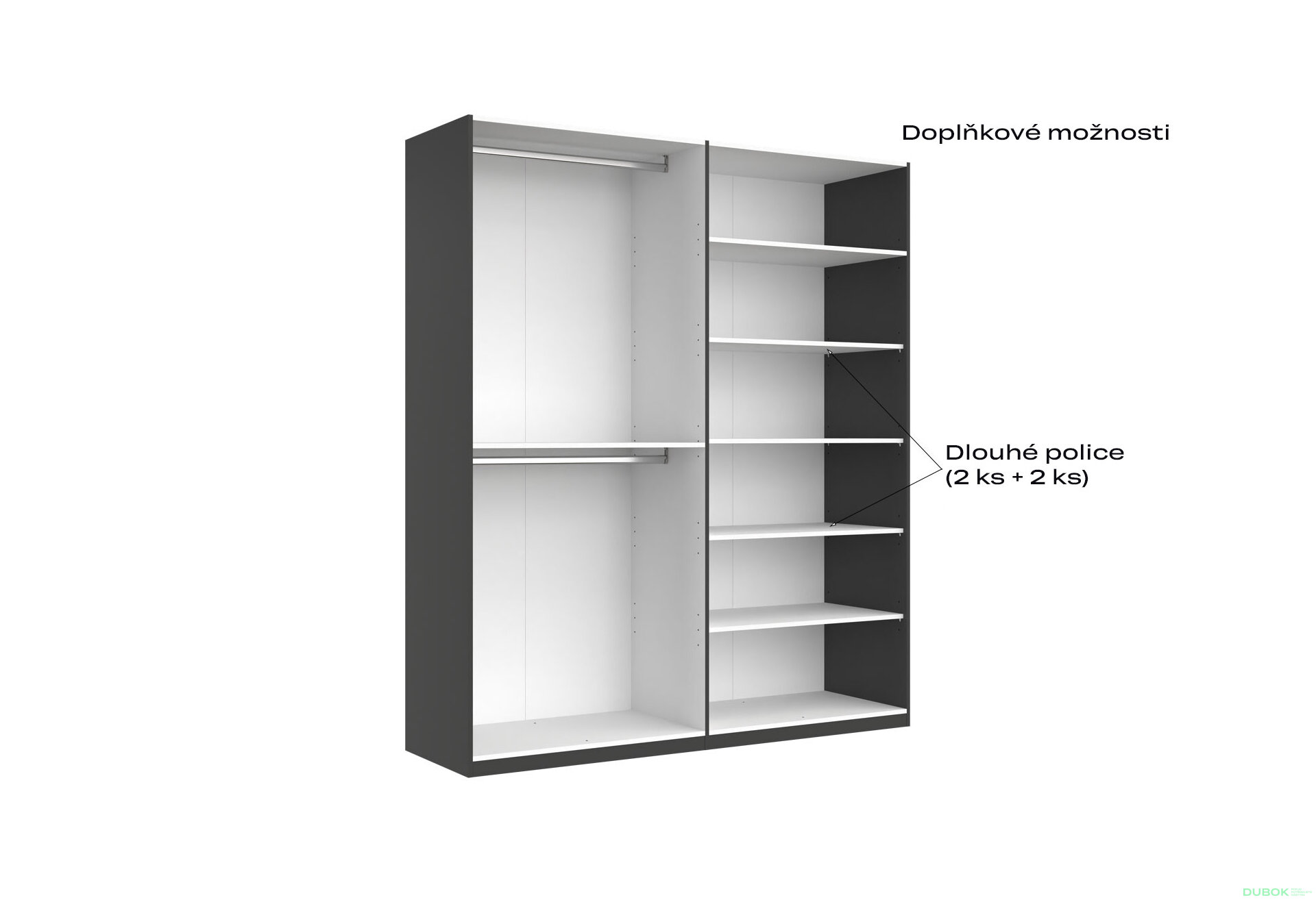 Fotografia 4 - Skriňa 4d bez zrkadiel, séria H, grafit Doni