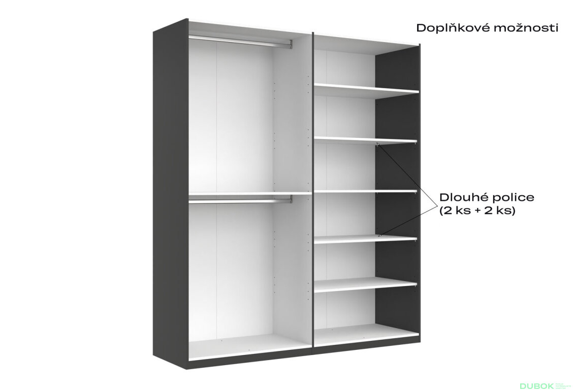 Fotografia 4 - Skriňa 4d bez zrkadiel, séria H, grafit Doni