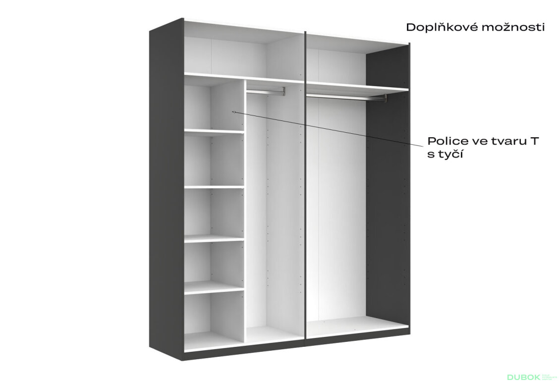 Fotografia 8 - Skriňa 4d bez zrkadiel, séria H, grafit Doni