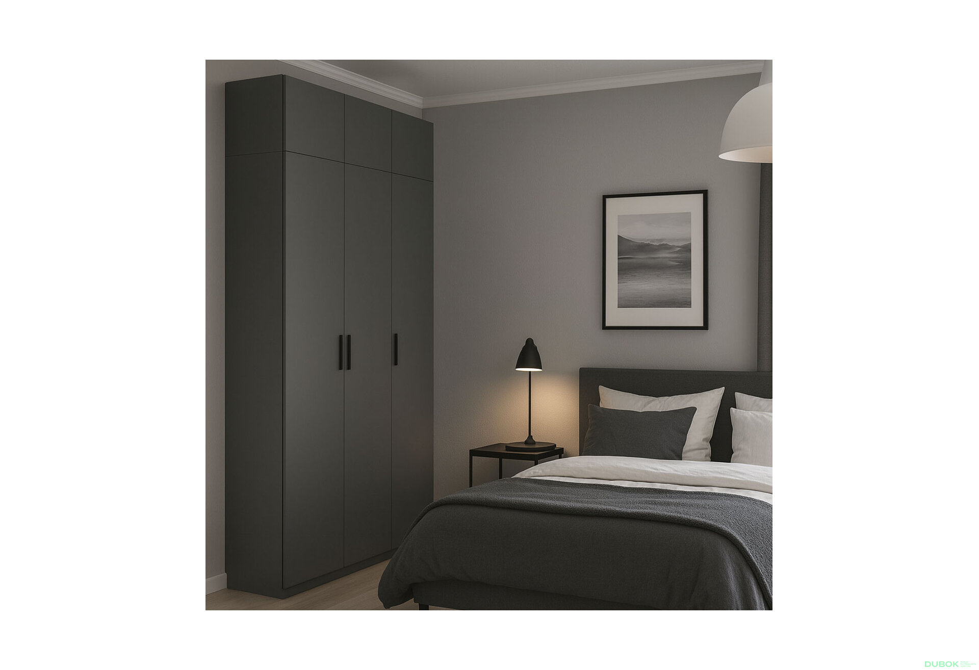 Fotografia 4 - Skriňa Dominika 3D s antresolou bez zrkadiel, séria N, grafit