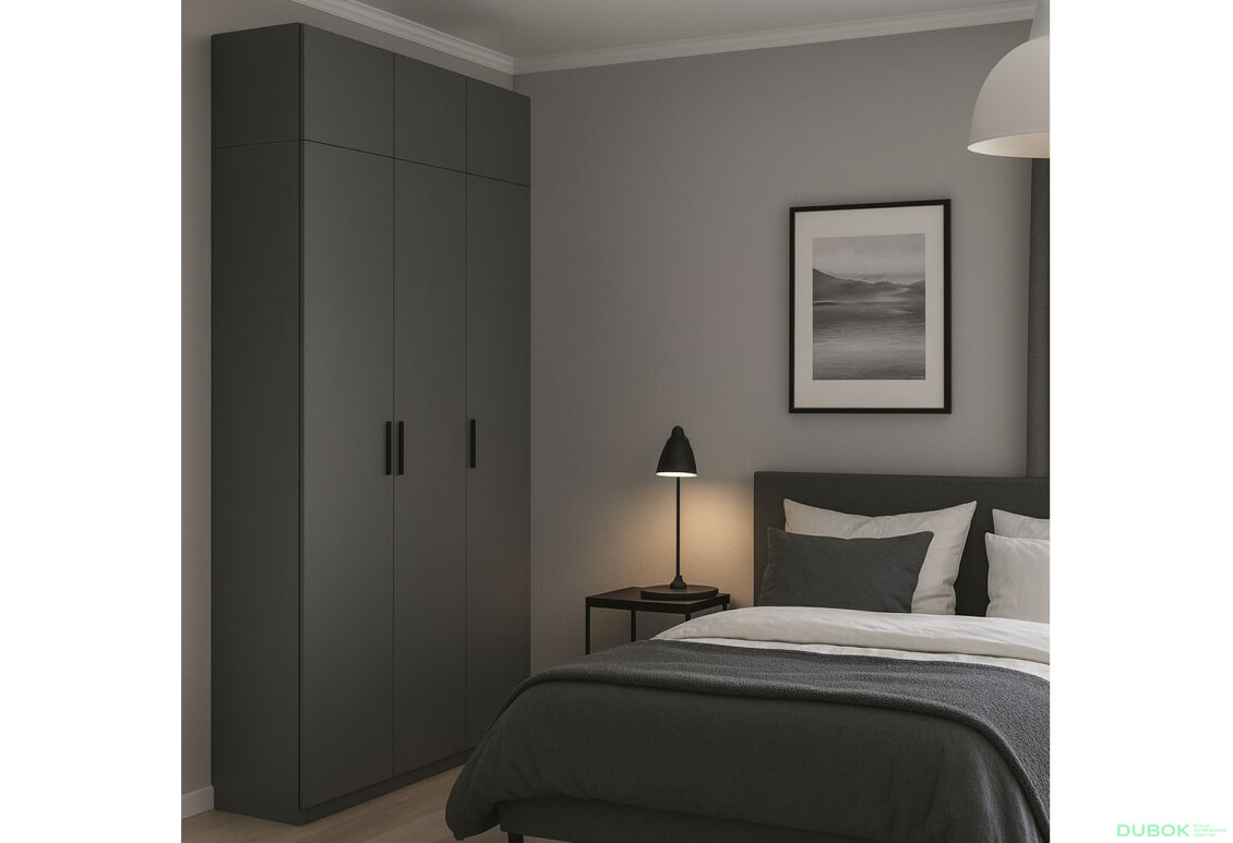 Fotografia 4 - Skriňa Dominika 3D s antresolou bez zrkadiel, séria N, grafit