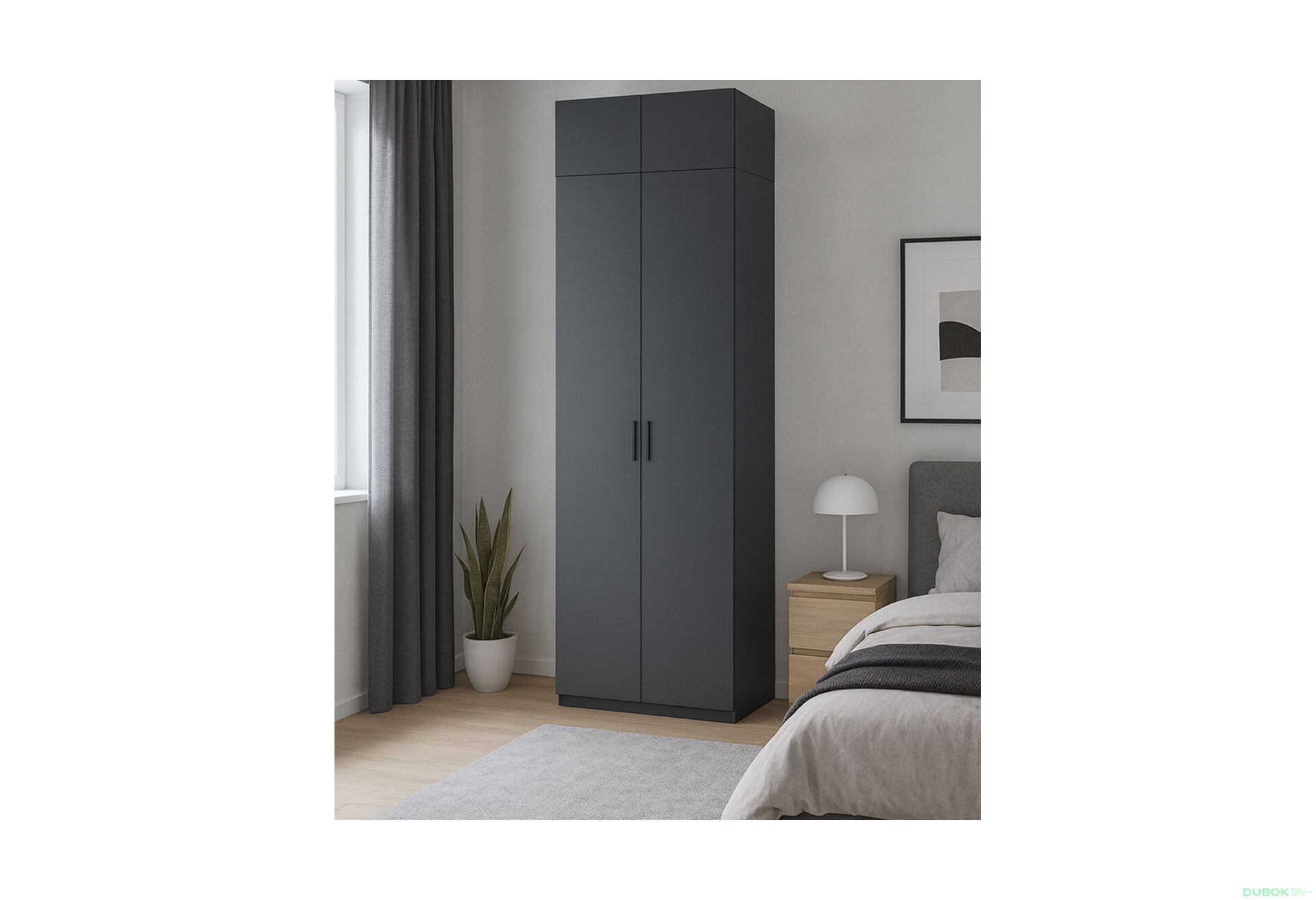 Fotografia 4 - Skriňa Dominika 2D s antresolou bez zrkadiel, séria N, grafit