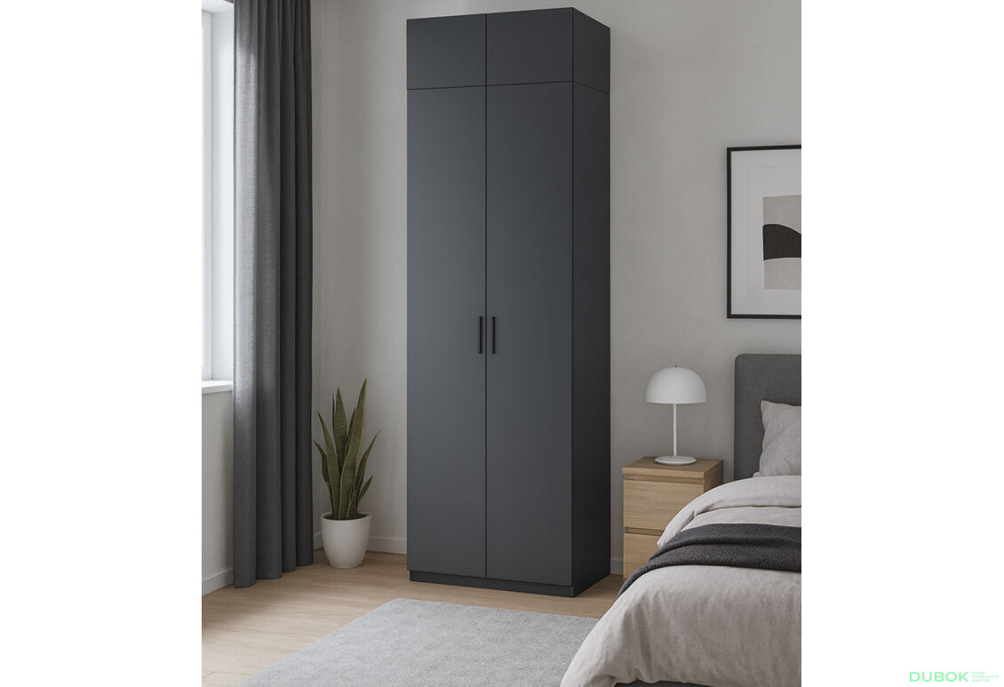 Fotografia 4 - Skriňa Dominika 2D s antresolou bez zrkadiel, séria N, grafit