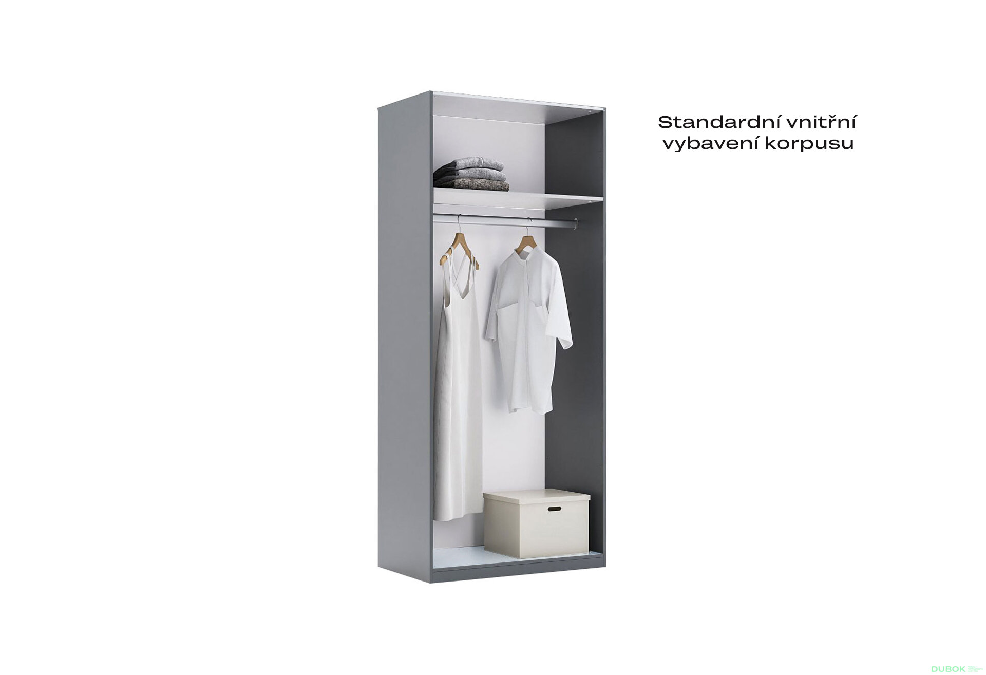 Fotografia 5 - Skriňa 2-dverová bez zrkadiel séria N, grafit Dominika