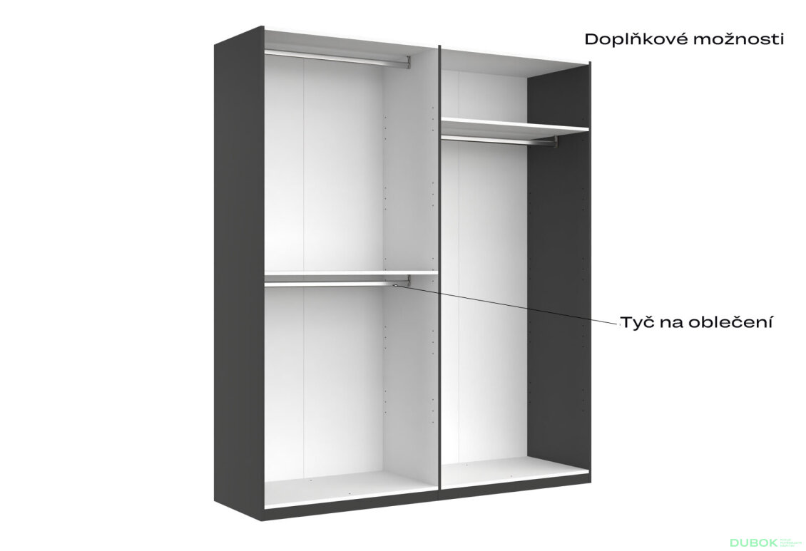 Fotografia 9 - Skriňa 4d bez zrkadiel, séria N, grafit Dominika