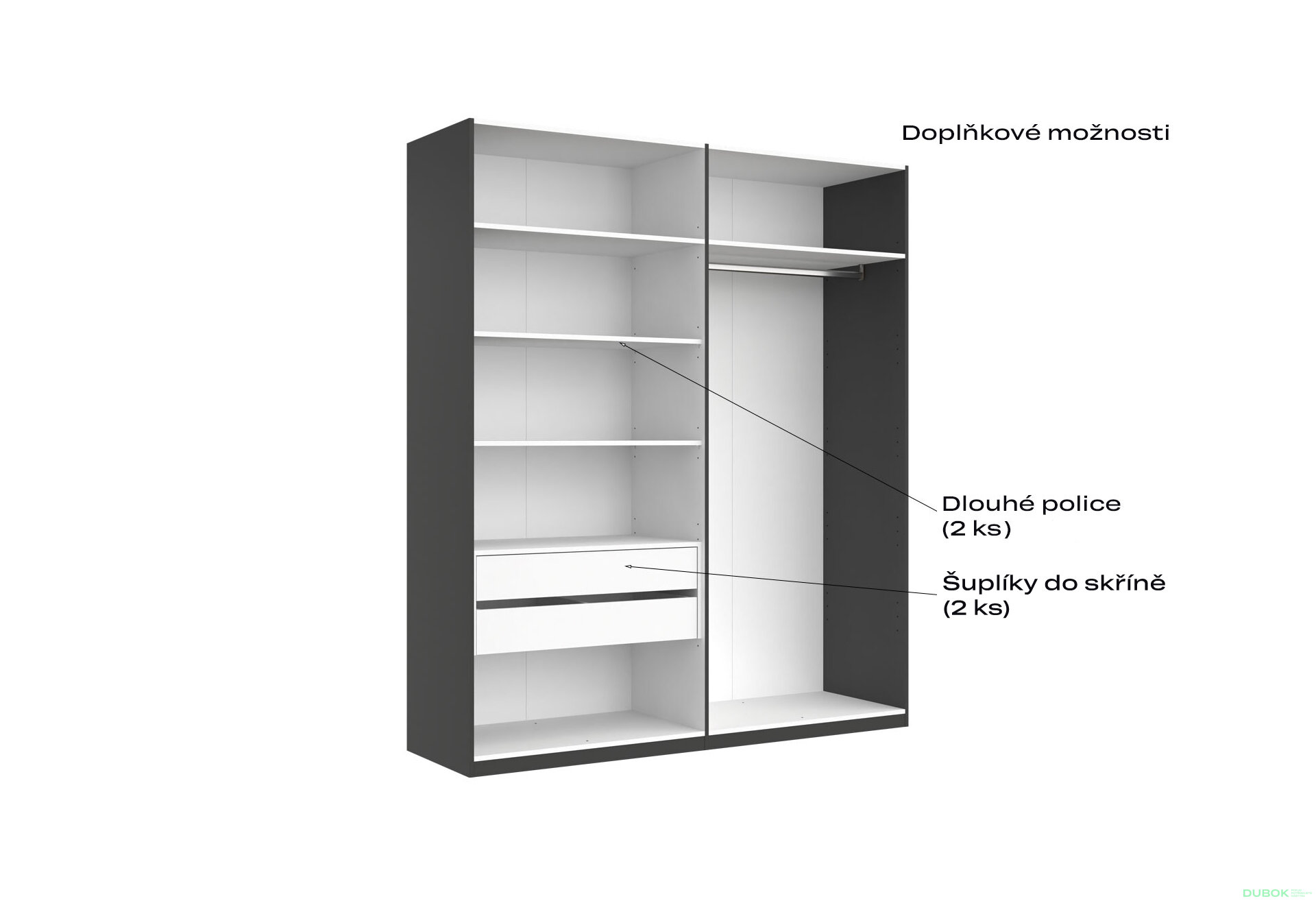 Fotografia 10 - Skriňa 4d bez zrkadiel, séria N, grafit Dominika