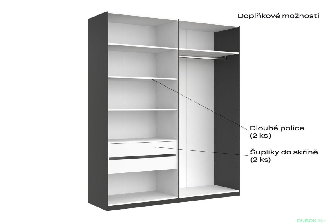 Fotografia 10 - Skriňa 4d bez zrkadiel, séria N, grafit Dominika