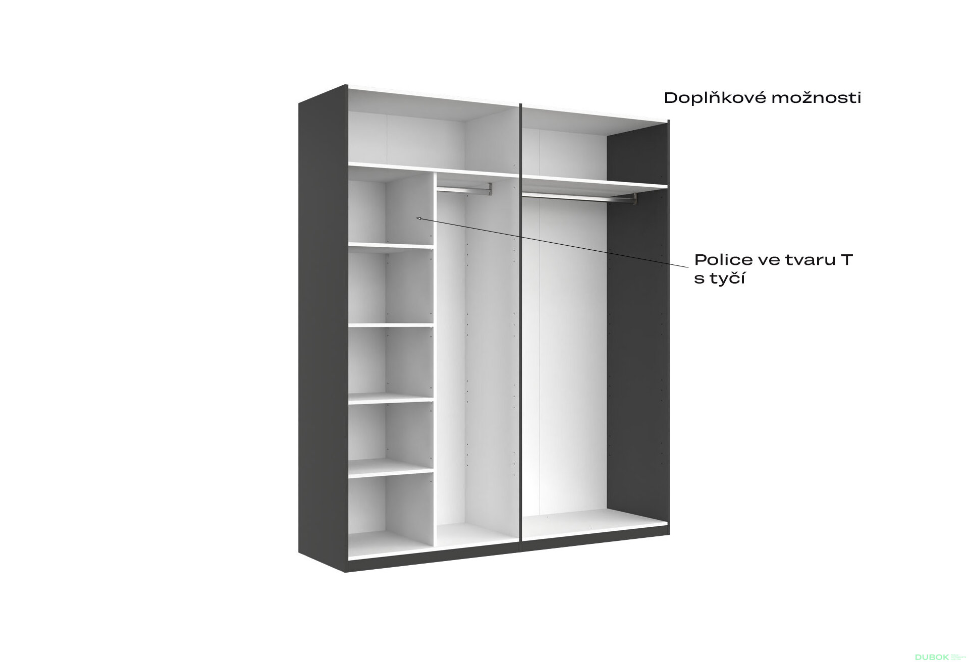 Fotografia 11 - Skriňa 4d bez zrkadiel, séria N, grafit Dominika