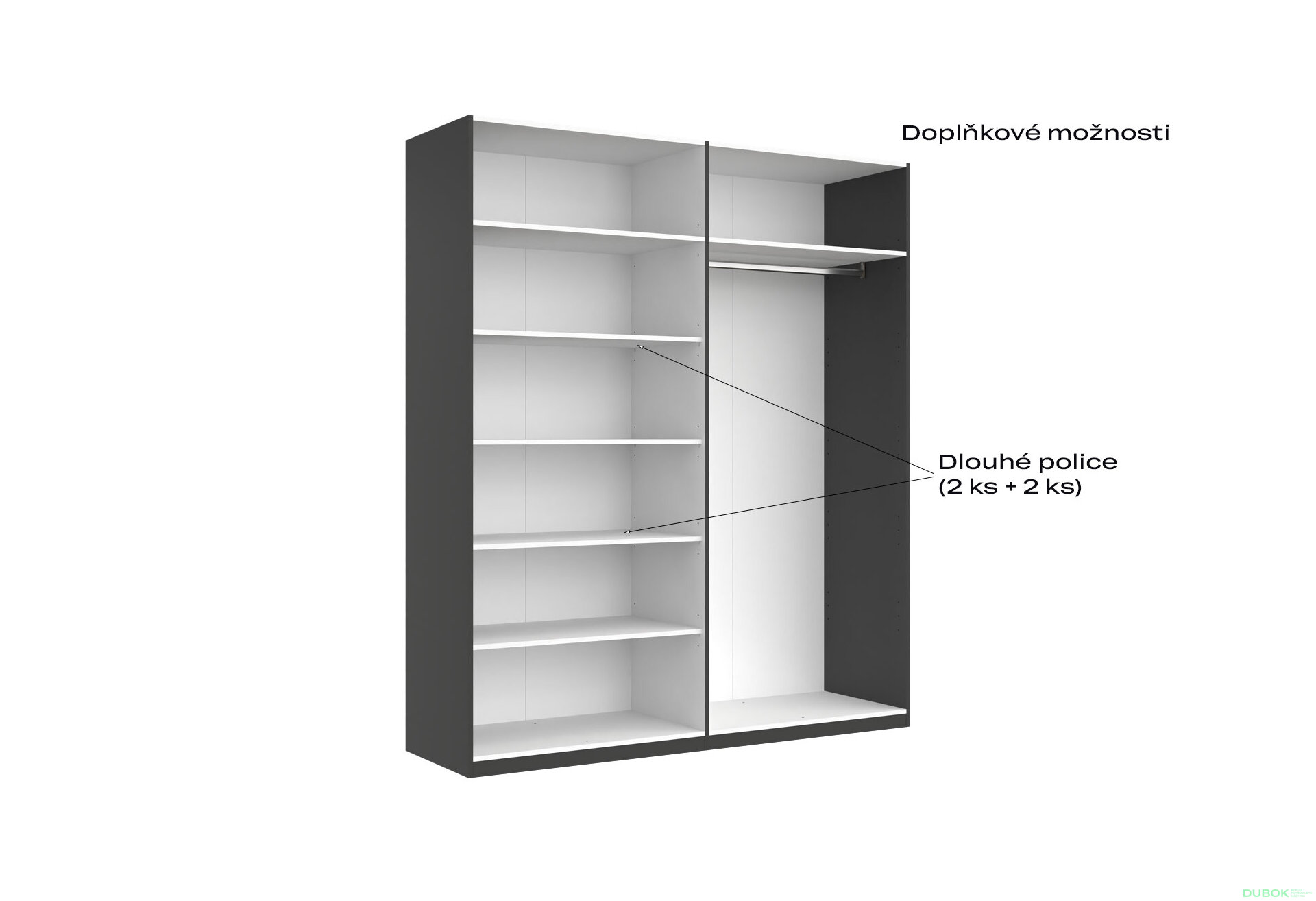 Fotografia 12 - Skriňa 4d bez zrkadiel, séria N, grafit Dominika