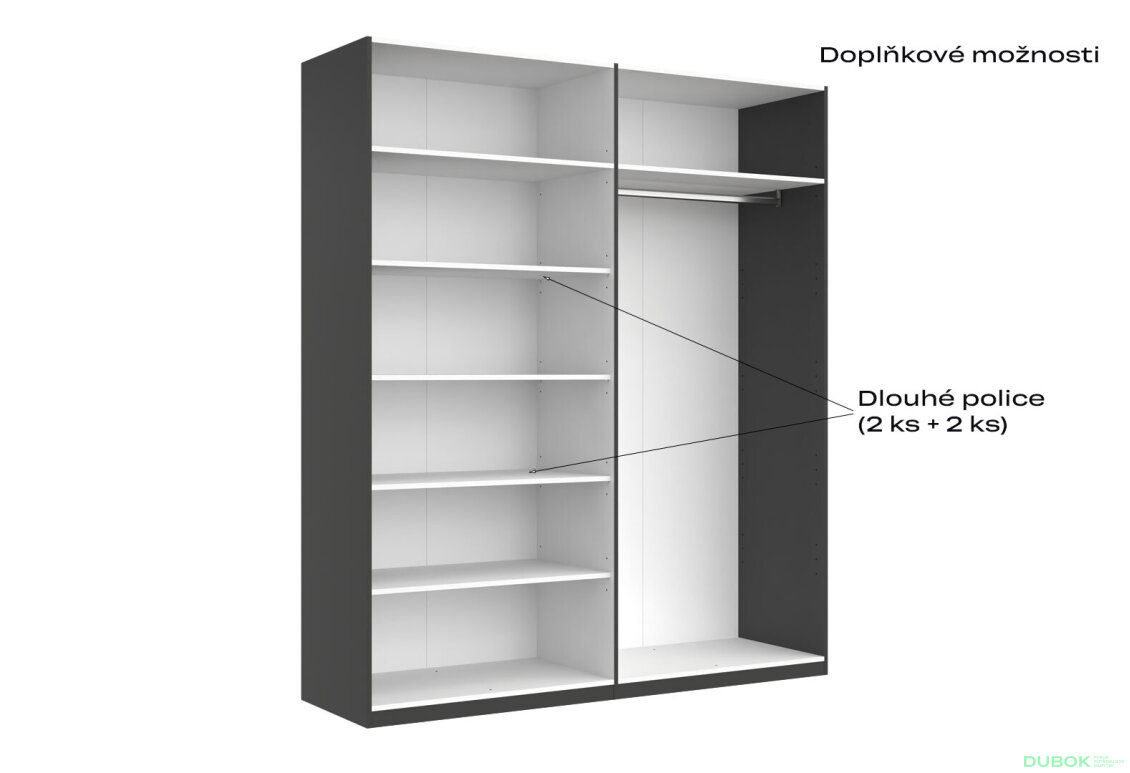 Fotografia 12 - Skriňa 4d bez zrkadiel, séria N, grafit Dominika