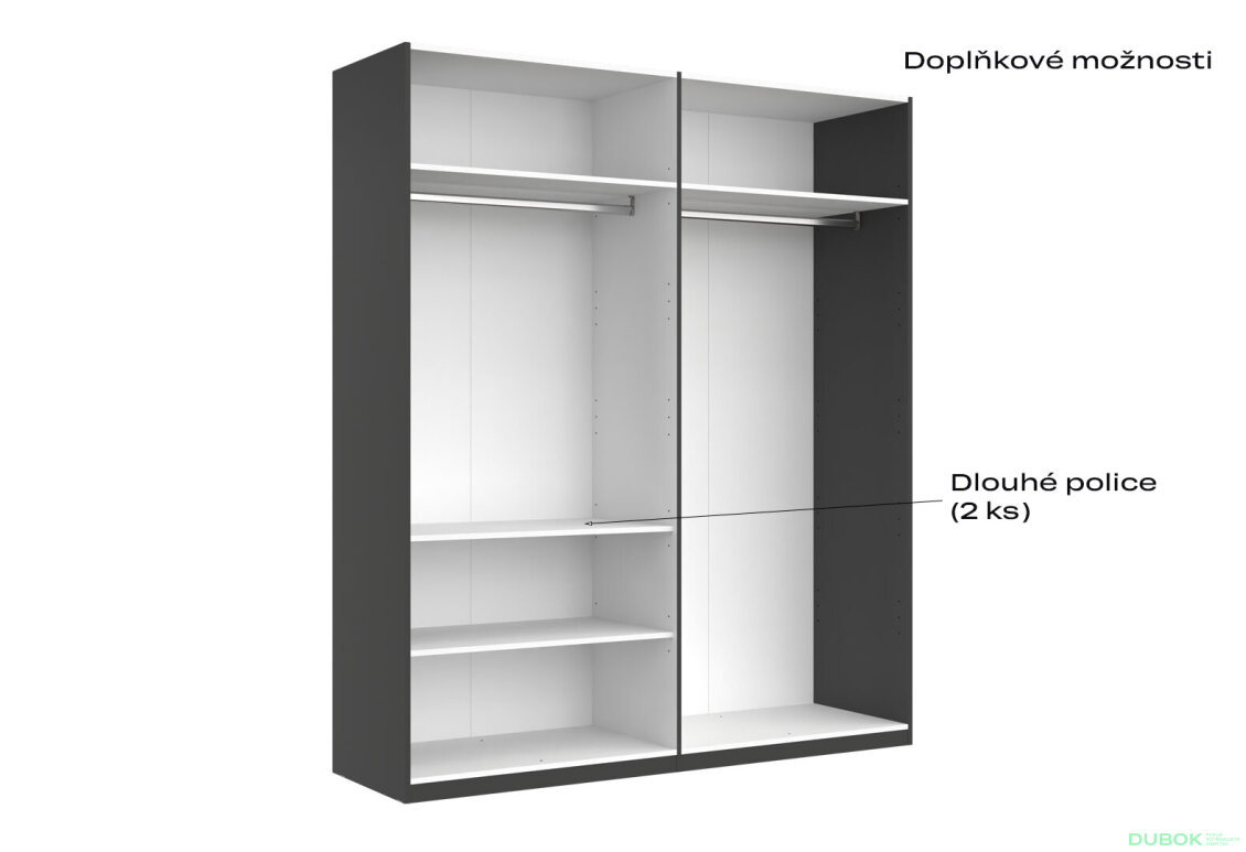 Fotografia 13 - Skriňa 4d bez zrkadiel, séria N, grafit Dominika