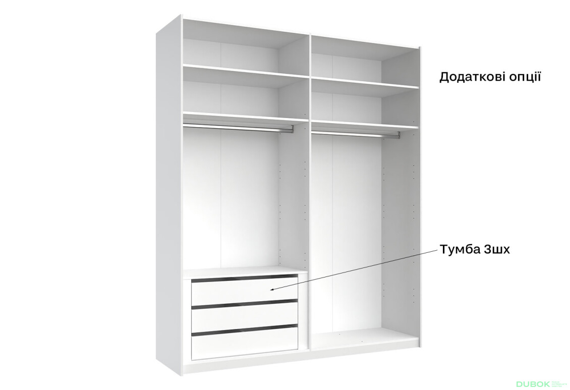 Skriňa s posuvnými dverami 2,0x2,4m (Dvere Lesklé Biele/Zrkadlo), séria N Family - Fotografia 4 Fotografia 4 - Skriňa s posuvnými dverami 2,0x2,4m (Dvere Lesklé Biele/Zrkadlo), séria N Family