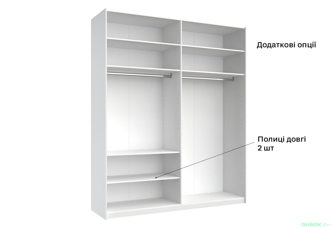Skriňa s posuvnými dverami 2,0x2,4m (Dvere Lesklé Biele/Zrkadlo), séria N Family - Fotografia 14 Fotografia 14 - Skriňa s posuvnými dverami 2,0x2,4m (Dvere Lesklé Biele/Zrkadlo), séria N Family