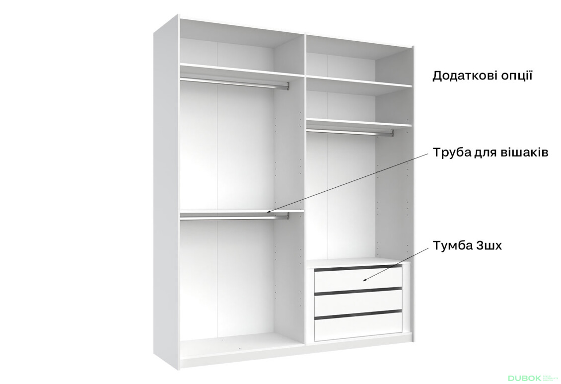 Skriňa s posuvnými dverami 2,0x2,4m (Dvere Lesklé Biele/Zrkadlo), séria N Family - Fotografia 15 Fotografia 15 - Skriňa s posuvnými dverami 2,0x2,4m (Dvere Lesklé Biele/Zrkadlo), séria N Family