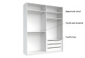 Skriňa s posuvnými dverami 2,0x2,4m (Dvere Lesklé Biele/Zrkadlo), séria N Family - Fotografia 15 Fotografia 15 - Skriňa s posuvnými dverami 2,0x2,4m (Dvere Lesklé Biele/Zrkadlo), séria N Family