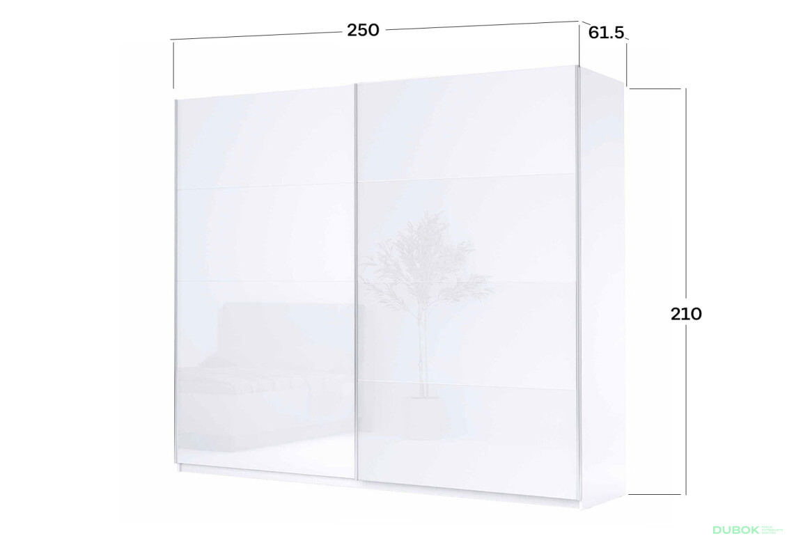 Fotografia 3 - Skriňa-šatňa 2,5x2,1m (Dvere Lesklé Biele), séria N Family