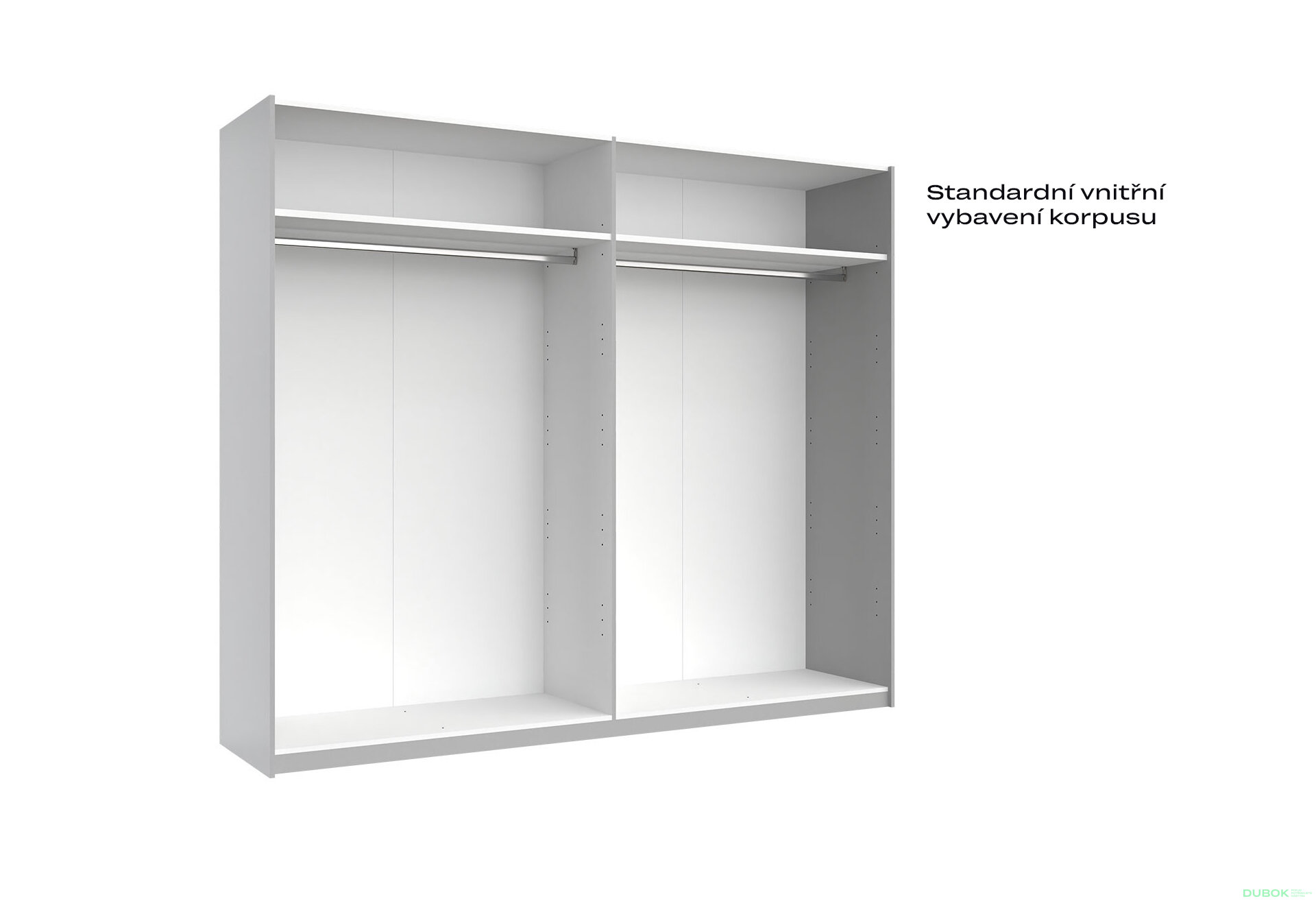 Fotografia 7 - Skriňa-šatňa 2,5x2,1m (Dvere Lesklé Biele), séria N Family