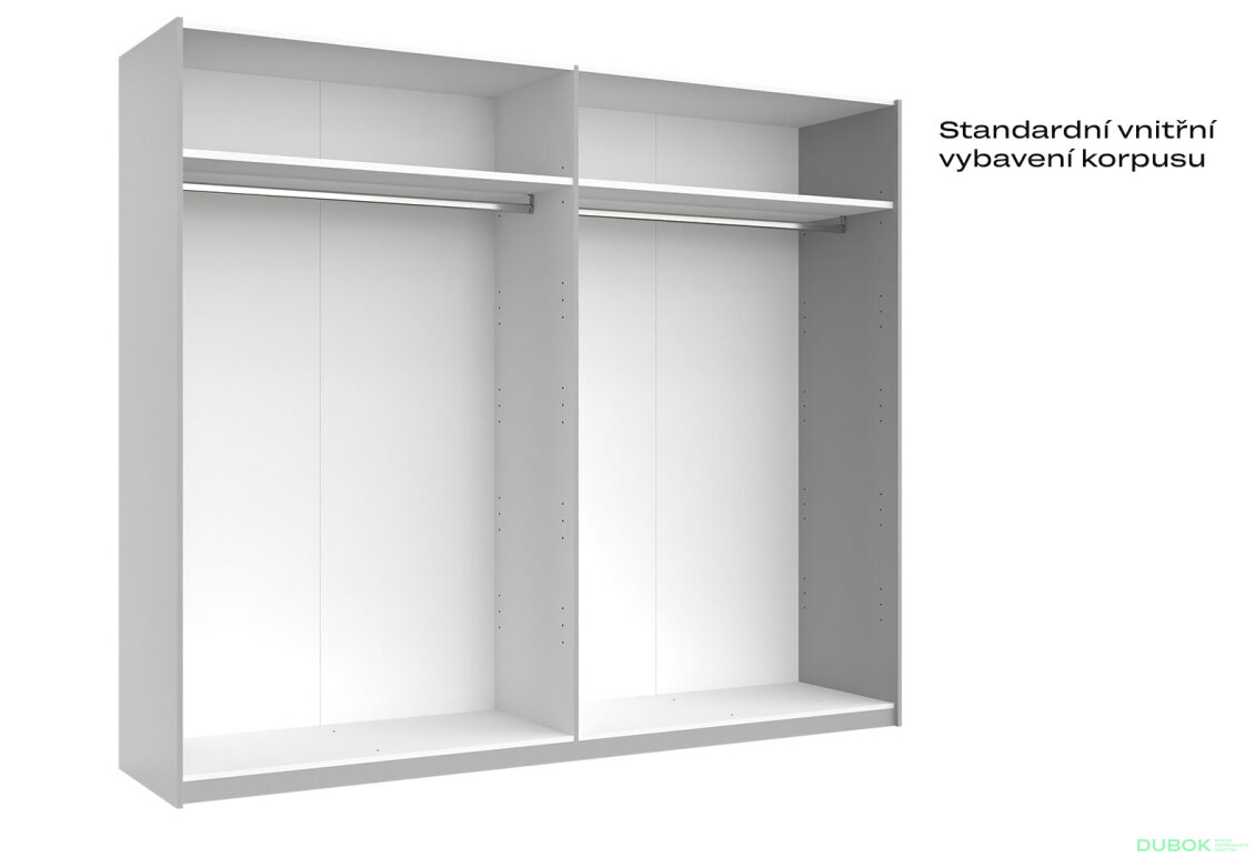 Fotografia 7 - Skriňa-šatňa 2,5x2,1m (Dvere Lesklé Biele), séria N Family