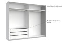 Skriňa s posuvnými dverami 2,5x2,1m (Dvere Lesklé Biele/Zrkadlo), séria N Family - Fotografia 10 Fotografia 10 - Skriňa s posuvnými dverami 2,5x2,1m (Dvere Lesklé Biele/Zrkadlo), séria N Family